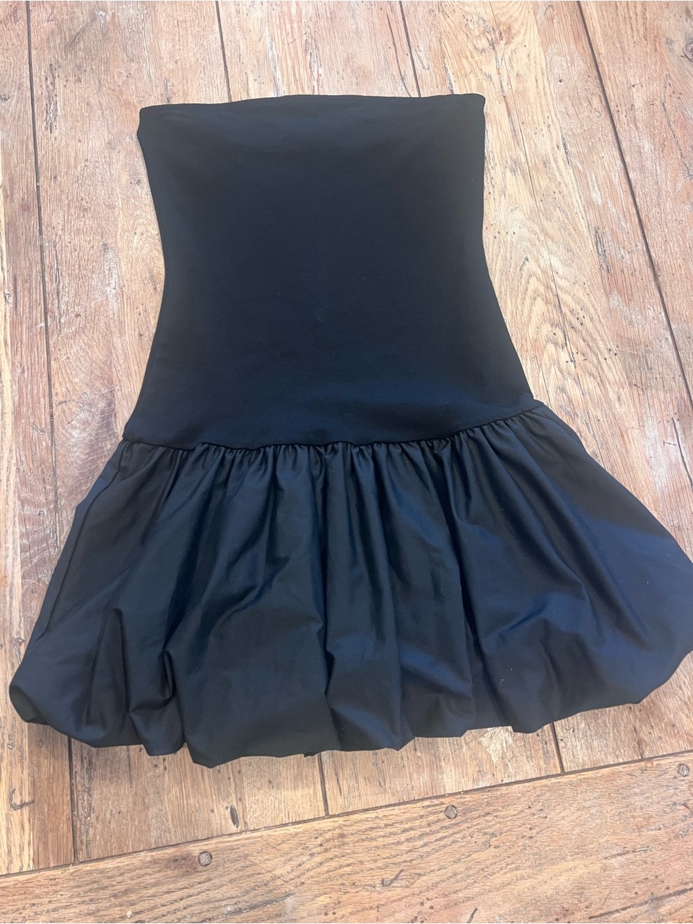 GLG Black Strapless Bubble Hem Skirt S Skater